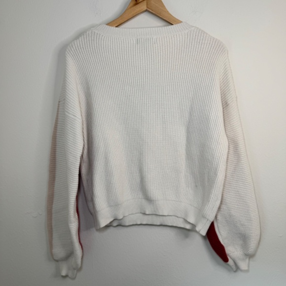 Kayla's Armoire Sweater Women's LG Cream Multi Stripe Retro Crew Neck - Picture 6 of 6